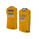 2016 US Flag Fashion Men's LSU Tigers Ben Simmons #25 College Basketball Elite Jersey - Gold