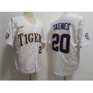 Men's LSU Tigers #20 Paul Skenes White Stitched Baseball Jersey
