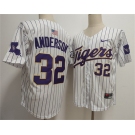 Men's LSU Tigers #32 Kade Anderson White 2025 Stitched Baseball Jersey