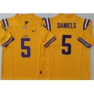 Men's LSU Tigers #5 Jayden Daniels Yellow F.U.S.E. Stitched Jersey