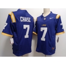 Men's LSU Tigers #7 JaMarr Chase Purple FUSE College Stitched Jersey