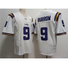 Men's LSU Tigers #9 Joe Burreaux White 2023 Stitched Football Jersey