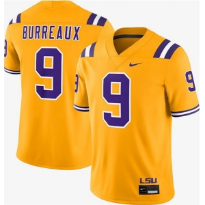 Men's LSU Tigers #9 Joe Burrow Gold Limited Stitched Game Jersey