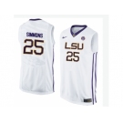 Men's LSU Tigers Ben Simmons #25 College Basketball Elite Jersey - White