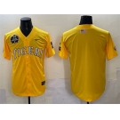 Men's LSU Tigers Blank Gold 2025 World Series & SEC Patch Stitched Baseball Jersey