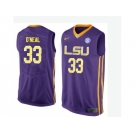 Men's LSU Tigers Shaquille O'Neal #33 College Basketball Elite Jersey - Purple