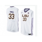 Men's LSU Tigers Shaquille O'Neal #33 College Basketball Elite Jersey - White