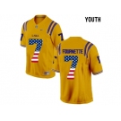 2016 US Flag Fashion 2016 Youth LSU Tigers Leonard Fournette #7 College Football Limited Jersey - Gold