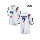 2016 US Flag Fashion 2016 Youth LSU Tigers Leonard Fournette #7 College Football Limited Jersey - White