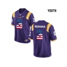 2016 US Flag Fashion 2016 Youth LSU Tigers Odell Beckham Jr. #3 College Football Limited Jersey - Purple