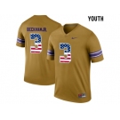 2016 US Flag Fashion 2016 Youth LSU Tigers Odell Beckham Jr. #3 College Football Limited Throwback Legand Jersey - Gridiron Gold