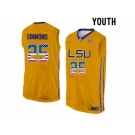 2016 US Flag Fashion Youth LSU Tigers Ben Simmons #25 College Basketball Elite Jersey - Gold