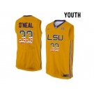 2016 US Flag Fashion Youth LSU Tigers Shaquille O'Neal #33 College Basketball Elite Jersey - Gold