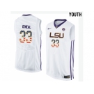 2016 US Flag Fashion Youth LSU Tigers Shaquille O'Neal #33 College Basketball Elite Jersey - White