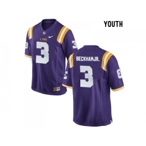 2016 Youth LSU Tigers Odell Beckham Jr. #3 College Football Limited Jersey - Purple