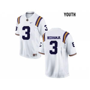 2016 Youth LSU Tigers Odell Beckham Jr. #3 College Football Limited Jersey - White