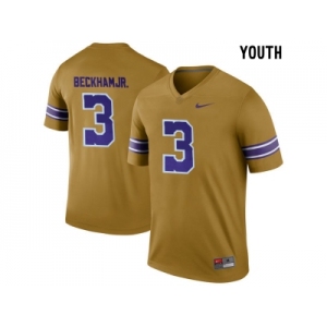 2016 Youth LSU Tigers Odell Beckham Jr. #3 College Football Limited Throwback Legand Jersey - Gridiron Gold