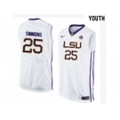 Youth LSU Tigers Ben Simmons #25 College Basketball Elite Jersey - White