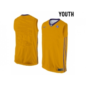 Youth LSU Tigers Blank College Basketball Elite Jersey - Gold