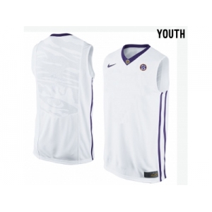 Youth LSU Tigers Blank College Basketball Elite Jersey - White