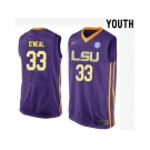 Youth LSU Tigers Shaquille O'Neal #33 College Basketball Elite Jersey - Purple