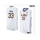 Youth LSU Tigers Shaquille O'Neal #33 College Basketball Elite Jersey - White