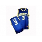 Marquette Golden Eagles Dwyane Wade #3 College Basketball Jersey - Navy Blue