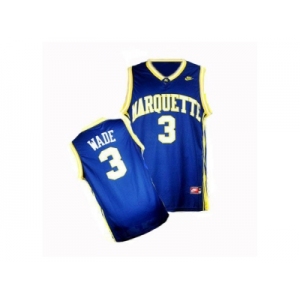 Marquette Golden Eagles Dwyane Wade #3 College Basketball Jersey - Navy Blue