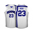 Memphis Tigers Derrick Rose #23 College Basketball Throwback Jersey - White