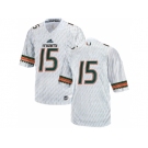 2016 Men's Miami Hurricanes #15 College Football Jerseys - White