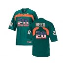 2016 US Flag Fashion Men's Miami Hurricanes Ed Reed #20 College Football Jersey - Green