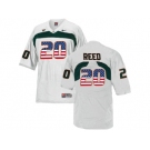 2016 US Flag Fashion Men's Miami Hurricanes Ed Reed #20 College Football Jersey - White