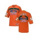 2016 US Flag Fashion Men's Miami Hurricanes Ray Lewis #52 College Football Jersey - Orange