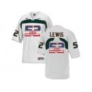 2016 US Flag Fashion Men's Miami Hurricanes Ray Lewis #52 College Football Jersey - White