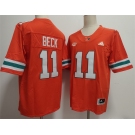 Men's Miami Hurricanes #11 Carson Beck Orange Stitched Football Jersey