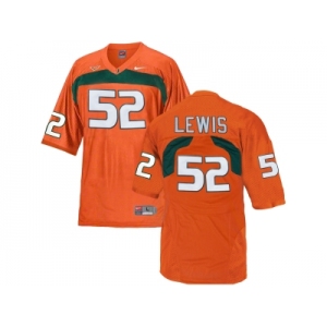 Men's Miami Hurricanes Ray Lewis #52 College Football Jersey - Orange