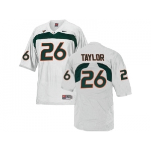 Men's Miami Hurricanes Sean Taylor #26 College Football Jersey - White