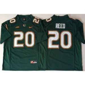 Miami Hurricanes #20 Ed Reed Green Nike College Football Jersey