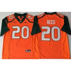 Miami Hurricanes #20 Ed Reed Orange Nike College Football Jersey