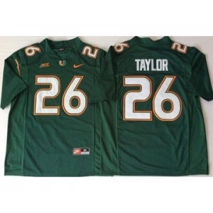 Miami Hurricanes #26 Sean Taylor Green Nike College Football Jersey