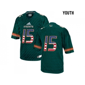 2016 US Flag Fashion Youth Miami Hurricanes Ed Reed #15 College Football Jersey - Green
