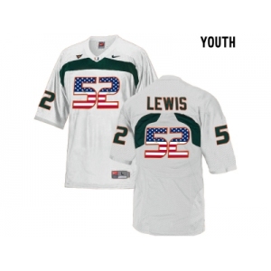 2016 US Flag Fashion Youth Miami Hurricanes Ray Lewis #52 College Football Jersey - White