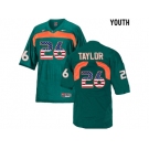 2016 US Flag Fashion Youth Miami Hurricanes Sean Taylor #26 College Football Jersey - Green