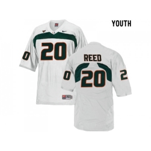 Youth Miami Hurricanes Ed Reed #20 College Football Jersey - White