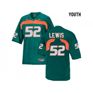 Youth Miami Hurricanes Ray Lewis #52 College Football Jersey - Green