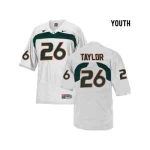 Youth Miami Hurricanes Sean Taylor #26 College Football Jersey - White