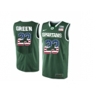 2016 US Flag Fashion Michigan State Spartans Draymond Green #23 College Basketball Authentic Jersey - Green