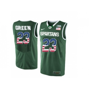 2016 US Flag Fashion Michigan State Spartans Draymond Green #23 College Basketball Authentic Jersey - Green