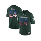 2016 US Flag Fashion Michigan State Spartans Le'Veon Bell #24 College Alumni Football Limited Jersey - Green