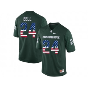 2016 US Flag Fashion Michigan State Spartans Le'Veon Bell #24 College Alumni Football Limited Jersey - Green